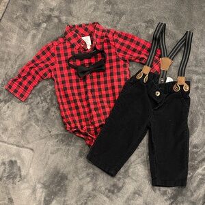 Carter's Red and Black Plaid Baby Outfit